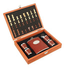 Xadrez Dobrável Madeira + Cantil Inox e Copos