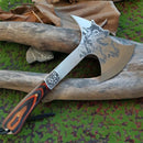 Machado Lobo Berserker Aço Afiado com Bainha