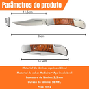 Canivete Personalizado Stainless Inox Cabo Madeira