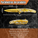 Canivete 21cm Dobrável Saque Rápido Dourado