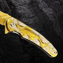Canivete 21cm Dobrável Saque Rápido Dourado