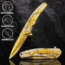 Canivete 21cm Dobrável Saque Rápido Dourado