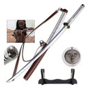 Katana Michonne The Walking Dead Réplica Cosplay Aço + Bainha e Suporte