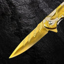Canivete 21cm Dobrável Saque Rápido Dourado