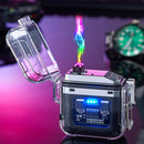 Isqueiro Plasma + Super Lanterna Transparente USB