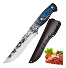 Faca Artesanal Darius Fulltang Damasco Azure Desossa Churrasco