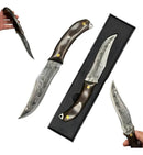 Faca Damasco Lobo 26cm Pesca Churrasco e Outdoor