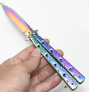Canivete Borboleta Colorido Aço Inox 22cm - 4 Cores Lançamento