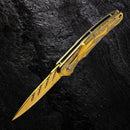 Canivete 21cm Dobrável Saque Rápido Dourado