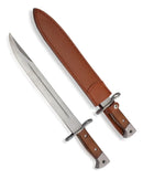 Faca Czar Longa Fulltang 43cm Aço Russo + Bainha Couro