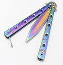 Canivete Borboleta Colorido Aço Inox 22cm - 4 Cores Lançamento