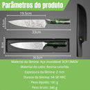 Faca Chef Japonesa Aço Inox 3CR13MOV Premium Design Exclusivo