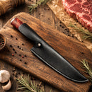 Faca Chef Ruby Damasco Aço Inox 3CR13MOV Cabo Resina Colorida Profissional