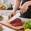 Faca Chef Jade Aço Inox Damasco Resina Colorida Profissional