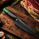 Faca Chef Jade Aço Inox Damasco Resina Colorida Profissional