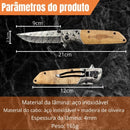 Canivete Estilo Damasco 21cm Cabo Madeira + Trava