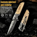 Canivete Estilo Damasco 21cm Cabo Madeira + Trava