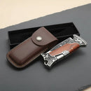 Canivete Dark Horse Inox Super Luxo Coleção Com Bainha Couro