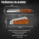 Canivete Pica Fumo Artesanal Aço Inox Cabo Madeira