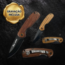 Canivete Pear Wood Madeira de Pera Lâmina Inox Black