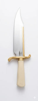 Facão Hibben Old West Bowie em Aço Inox com Bainha de Couro