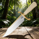 Facão Hibben Old West Bowie em Aço Inox com Bainha de Couro