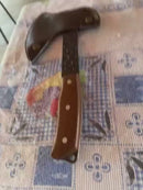 Machadinha Viking Artesanal Full Tang com Dupla Lâmina e Bainha — 33 cm