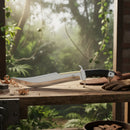 Facão Hibben Spartan Bowie em Aço Inox com Bainha de Couro